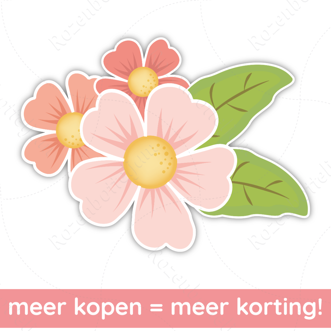 Sticker bloemen Webshop Rozenbotteljam